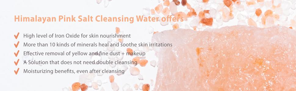 himalayan pink sea salt cleansing water micellar iron oxide nourishment heal soothing yellow dust